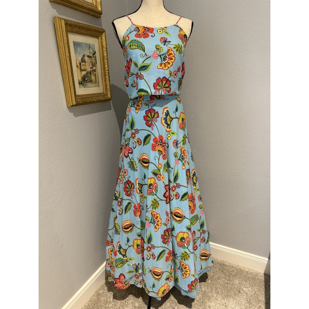 Kirti Agarwal Pret Couture Set XS Small Floral Maxi Full Skirt Boho Beachy